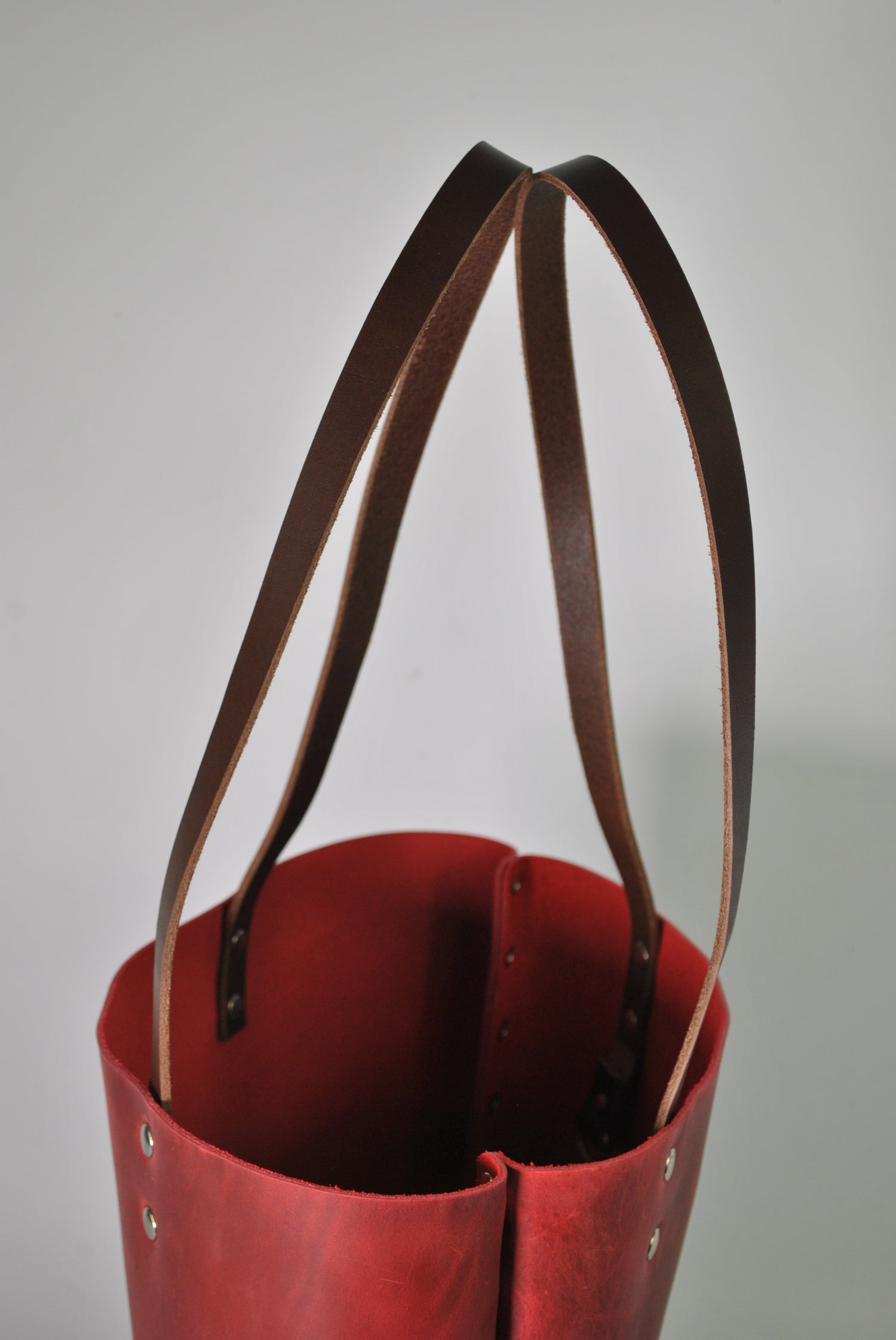 Leather Bear Tote Distressed Red Everyday Carry