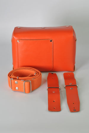 Classic Orange Leather Fox Bag