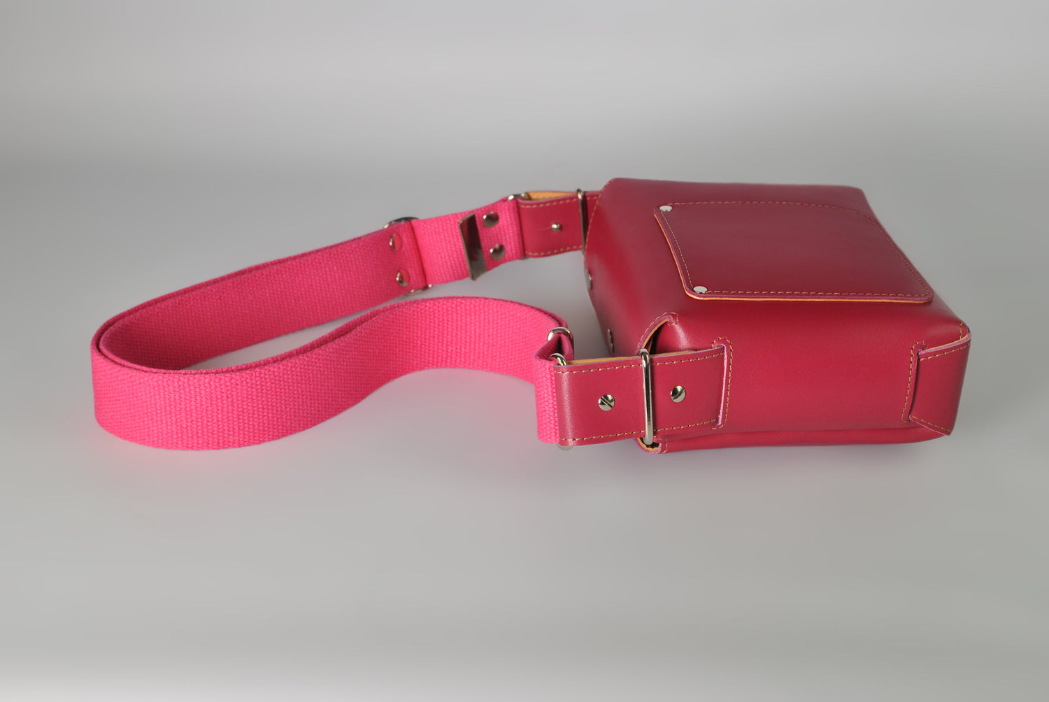 Leather Crossbody Bag Deep Pink