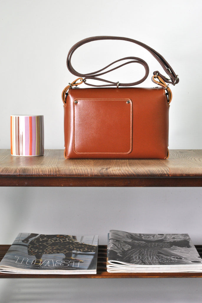 Tan & Chestnut Leather Crossbody Bag Casual Everyday Carry